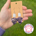 Purple Guitar Pick Polymer Clay Dangle Earrings
