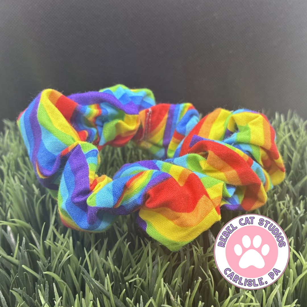 Basic Rainbow Cotton Scrunchie
