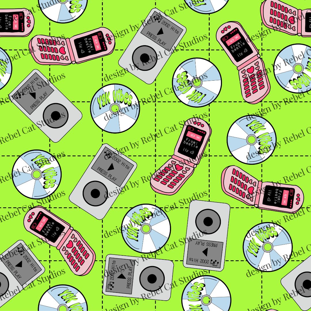 Y2K Vibes Seamless Pattern DIGITAL DOWNLOAD