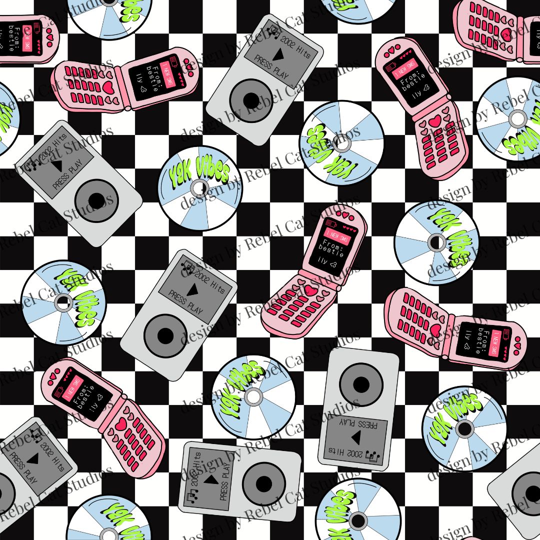 Y2K Vibes Seamless Pattern DIGITAL DOWNLOAD